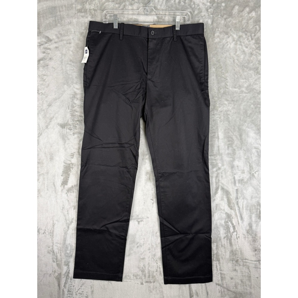 GAP KHAKIS Classic Fit Flat Front Black Mens Pants‎ 35x36